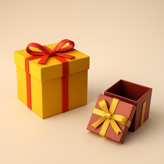 Gift Box Model, Gift Box 3D, Cute Surprise Box, Birthday Gift Idea, Organiser Home Decoration, Ready to Print, 3D STL File Digital Download