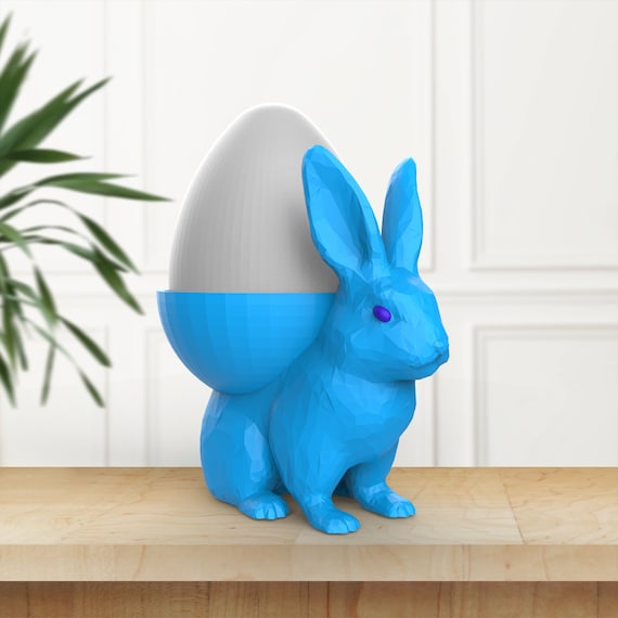 Easter Bunny Egg Holder, Easter Egg Gift, 3D Printing for Decor, Rabbit Holder, 3D Home Decor, Ready to Print, 3D STL File Digital Download