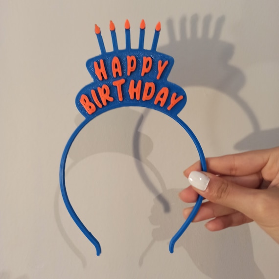 Happy Birthday Funny HeadBand, Two Color Design, Birthday Party Accessories, Friend Surprise & Gift, Party Time, 3D STL File DigitalDownload