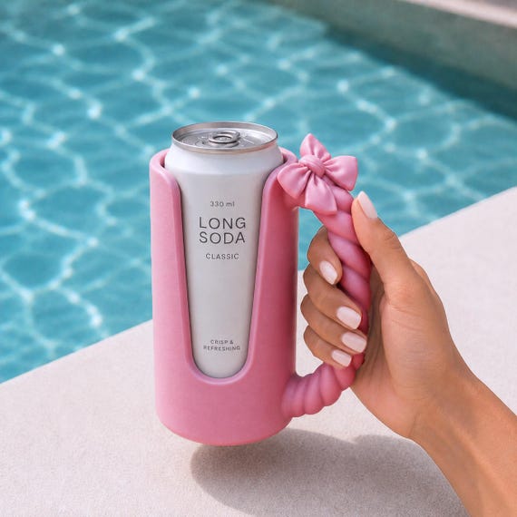 Bow Can Holder | Ribbon Drink Cooler with Twisted Handle - 12oz Can | 3D STL File - Digital Download