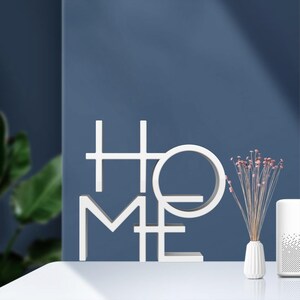Modern HOME Word Sign | 3D Typography Sculpture | Minimalist Home Decor | STL File - Digital Download image 7