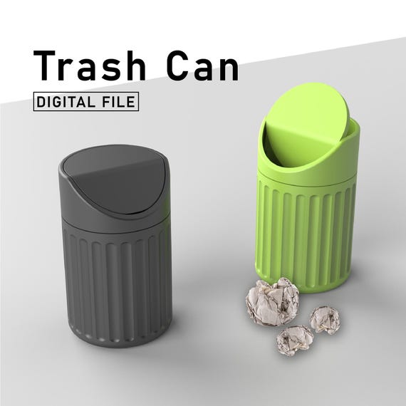 3D Trash Can – Ready to Print! Perfect for mini scenes, desk decor, or organizing. Instant 3D STL File Digital Download for quick printing!
