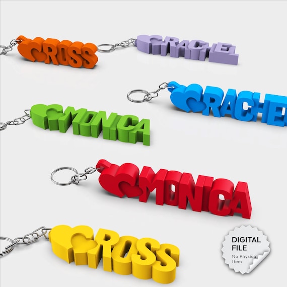Personalized Keychain/Keyring, School -Children's Bag Tag, Back to School Gift, Name Tag, Custom Name Keychain, 3D STL File Digital Download