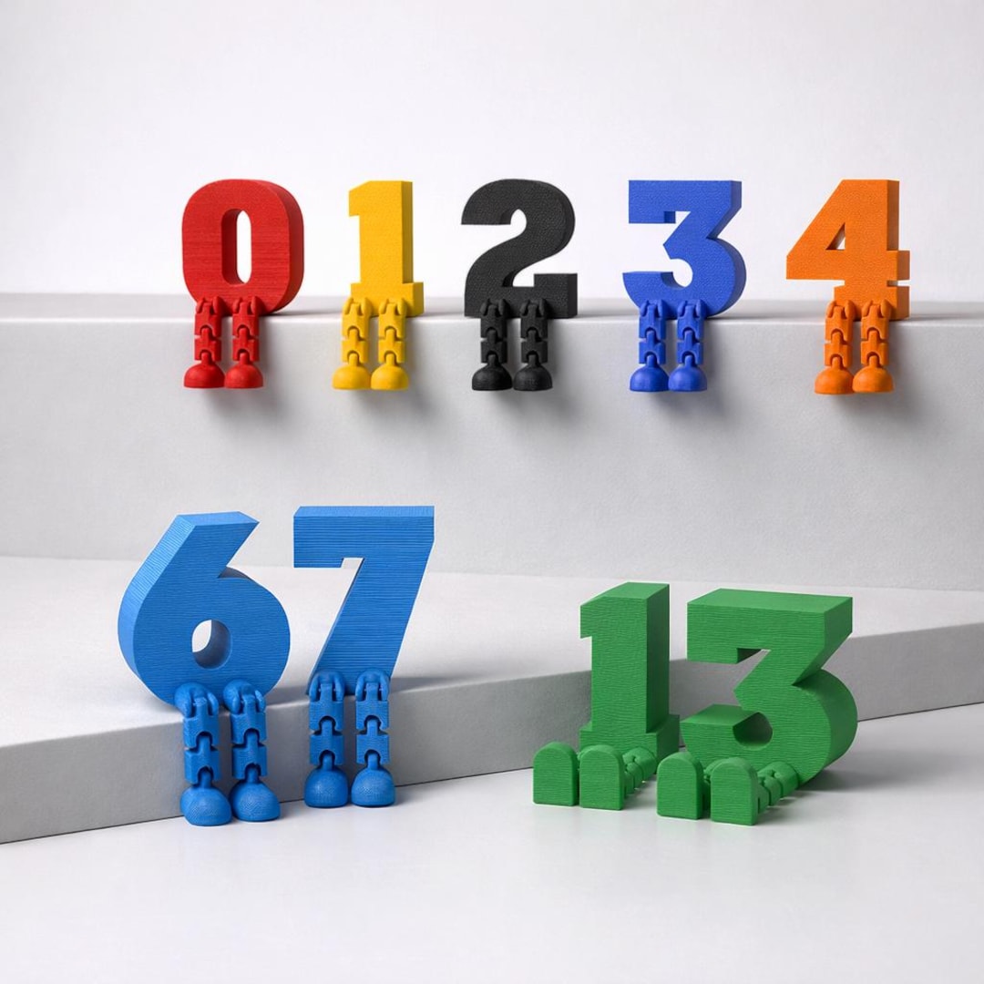 Articulated Number Set | 0–9 Numbers With Moving Legs | for Home ...