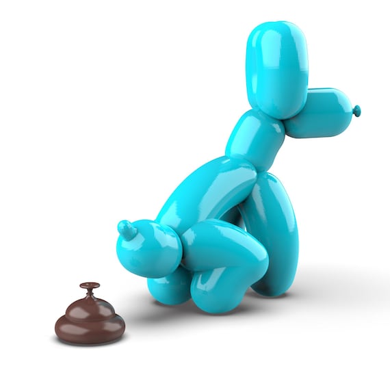 Shitting Balloon Dog, 3D Pooping Decor Dog, Funny Dog Lover Gift, Animal Party Favor, Desk Toy, Ready to Print, 3D STL File Digital Download