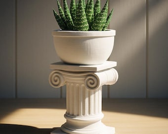 Greek Roman Column Planter, Decorative Planters, Desk Organizers & Stands, Ionic Antic Column, Special Gift, 3D STL File Digital Download