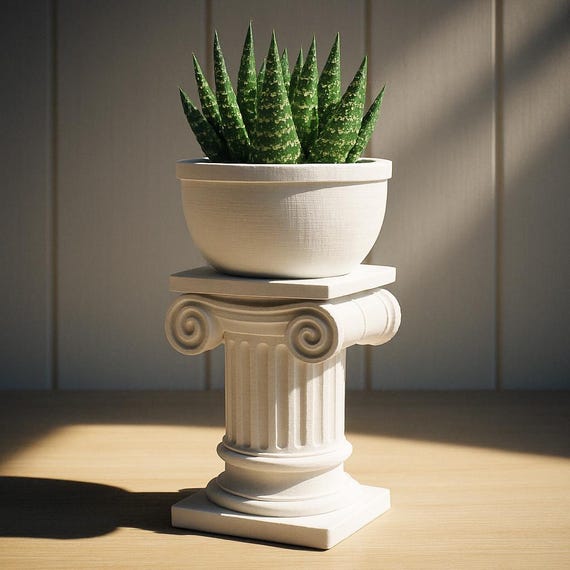 Greek Roman Column Planter, Decorative Planters, Desk Organizers & Stands, Ionic Antic Column, Special Gift, 3D STL File Digital Download