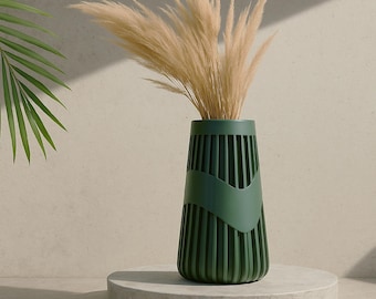 Jarrón de rayas con decoración moderna, jarrón geométrico, archivo de impresión de jarrón 3D, artesanía decorativa moderna, regalo especial, hogar, archivo STL 3D, descarga digital