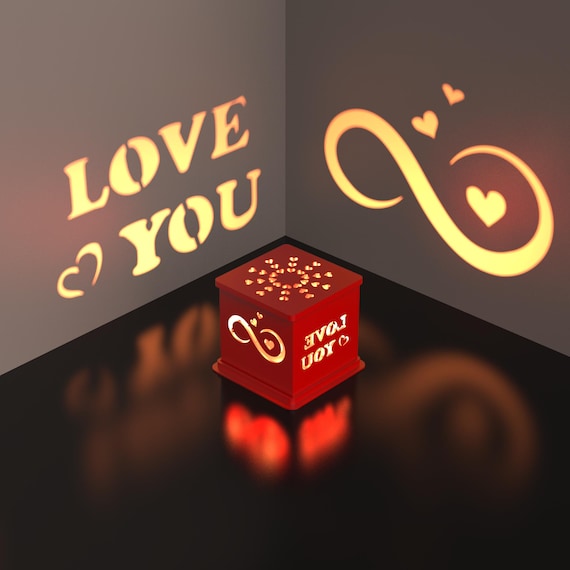 3D Light Box, Romantic Valentine’s Day Gift, Candle Box, Valentine’s Day Box, Couple Magic Box, Ready to Print, 3D STL File Digital Download