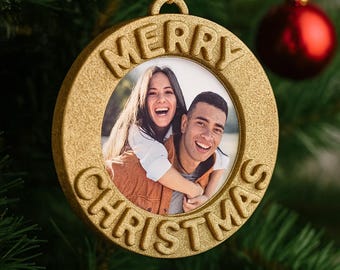 Adornos navideños, marcos de fotos, fotos intercambiables, decoración navideña, regalo de Navidad, archivo STL 3D, descarga digital