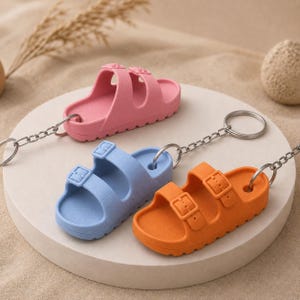 Mini B!rkenstock Keychain 2pcs. Sandal Style Keychain, Summer Collections, Accessory for Keys or Bags, Beach Vibes, 3D STL Digital Download