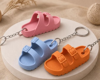 Mini Sandal Charm Keychain 2pcs, Summer Collections, Accessory for Keys or Bags, Beach Vibes, 3D STL Digital Download