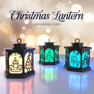 Lámpara navideña 3D, farol navideño, luz de noche, candelabro, pantalla de lámpara, decoración navideña, regalo para Navidad, archivo digital 3D STL