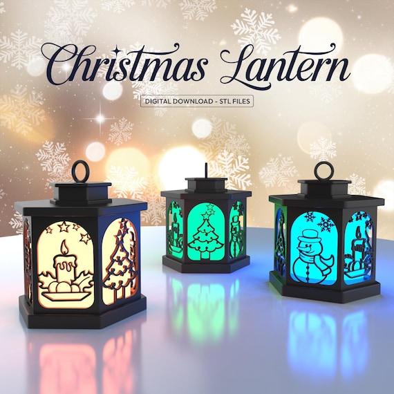 3D Christmas Lamp, Christmas Lantern, Night Light, Candle Holder, Lampshade, Christmas Decor, Gift for Christmas, 3D STL File Digital File