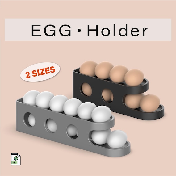 3D Egg Holder, 2 Size Egg Dispenser, Egg Storage Unit, Modern - Minimalist - Functional Holder, Ready to Print, 3D STL File Digital Download