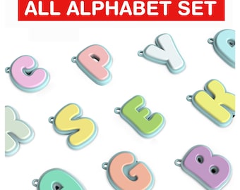 Llavero con letras, todas las letras del alfabeto, llavero con inicial, relleno para bolsas de fiesta, etiqueta con letras, listo para imprimir, archivo STL 3D, descarga digital