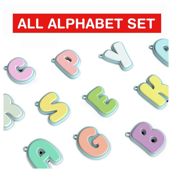 Letters Keychain Pack, All Alphabet Letters, Initial Keyring, Party Bag Fillers, Letter Tag, Print Ready, 3D STL File Digital Download