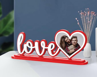 Love Photo Frame, Valentine’s Day Gifts, Heart-Shaped Photo, Anniversary Photo Frame, Romantic Gift, 3D STL Digital Download