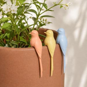 Bird Pot Sitter | Minimal Planter Clip | Decorative Bird Edge Figurine | 3D STL File - Digital Download