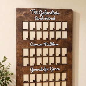 Personalized School Years Picture Frame for Multiple Children | Pre-K to Graduation Photo Collage | Vertical Layout