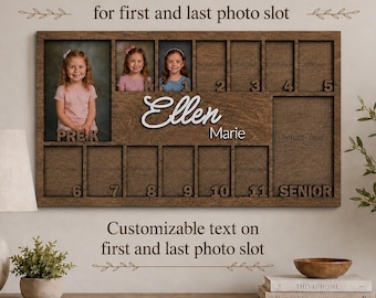 Personalized School Years Picture Frame | Pre-K through Graduation | Through the Years | Kindergarten to Senior | K to 12 | School Pictures