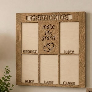 Personalized Grandchildren Picture Frame for  5x7, 4x6, or 3.5 x 5 Photos |  School pictures | Grandparents gift | Mother’s Day