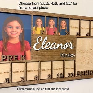 Personalized School Years Picture Frame | Pre-K through Graduation | Through the Years | Kindergarten to Senior | K to 12 | School Pictures