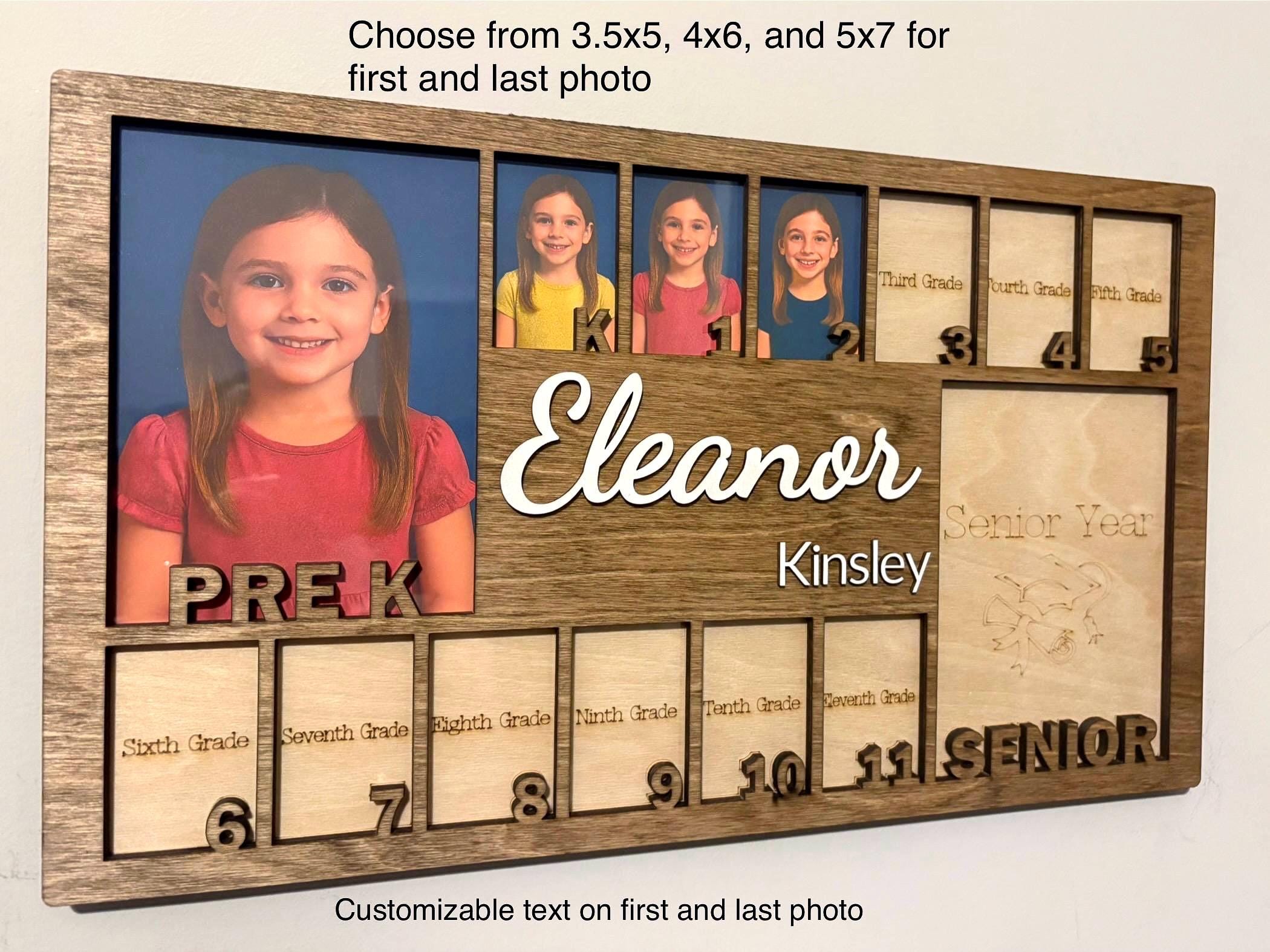Personalized School Years Picture Frame | Pre-K through Graduation | Through the Years | Kindergarten to Senior | K to 12 | School Pictures