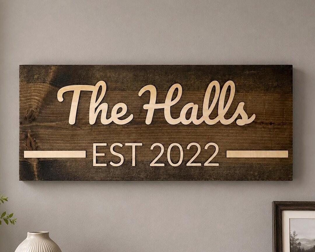 Personalized Wall Sign With Hidden Compartment | Family Name Sign