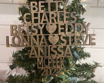 Personalized Family Names Tree Ornament