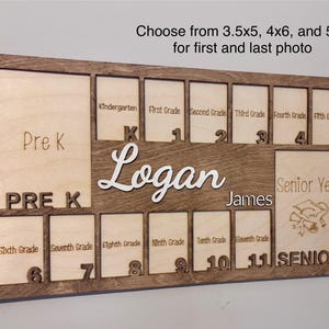 Personalized School Years Picture Frame | Pre-K through Graduation | Through the Years | Kindergarten to Senior | K to 12 | School Pictures