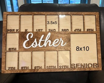 Personalized School Years Picture Frame | Pre-K to Graduation, 8x10 Senior Photo