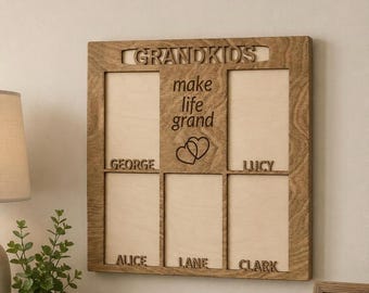 Personalized Grandchildren Picture Frame for  5x7, 4x6, or 3.5 x 5 Photos |  School pictures | Grandparents gift | Mother’s Day