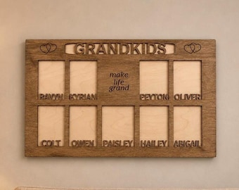Personalized Grandkid Picture Frame | School Photo Display | Family Picture Frame | Mother's Day or Grandparents' Gift