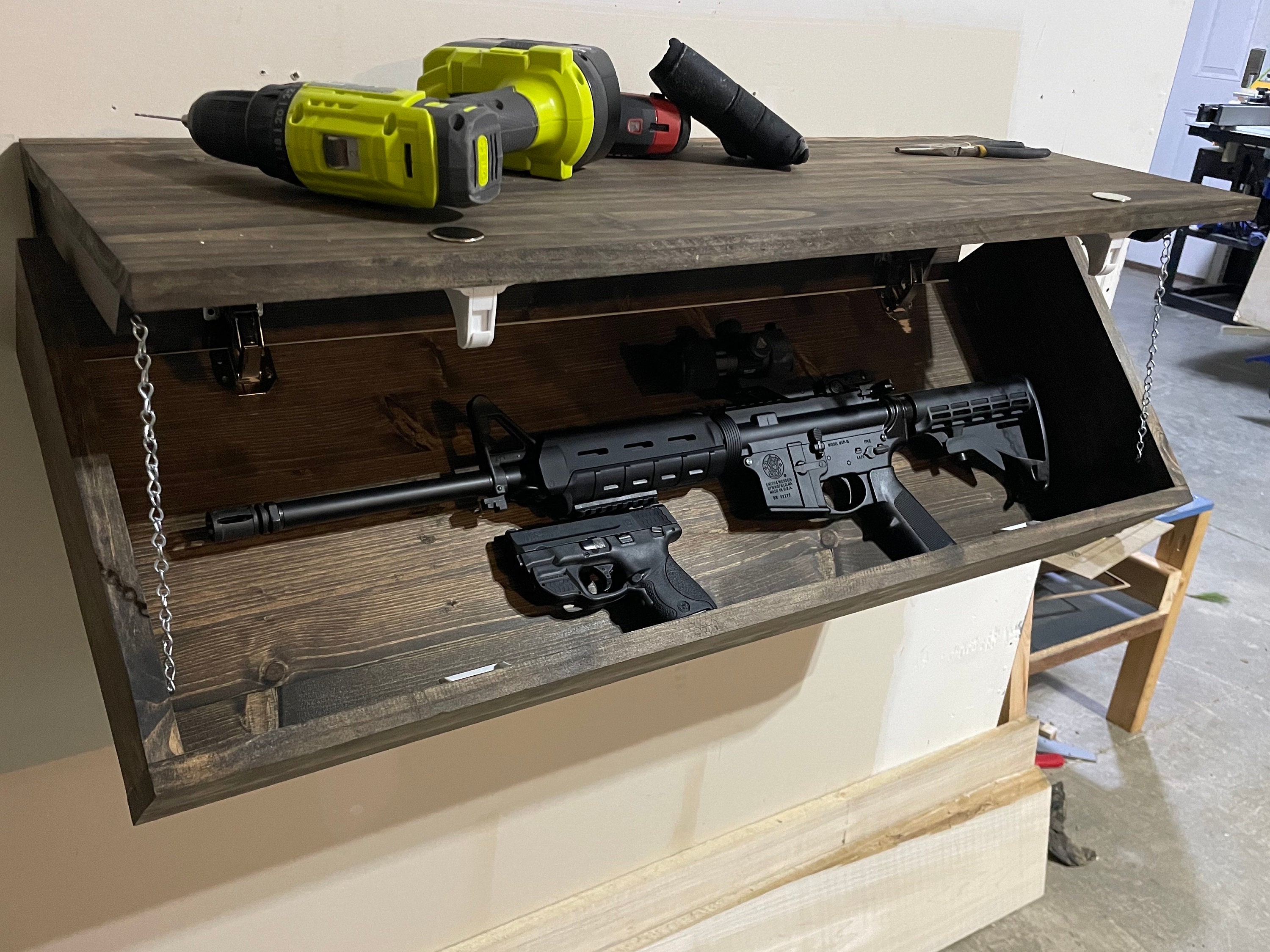 Extra Large Concealment Floating Shelf With Lockable Hidden Storage Etsy