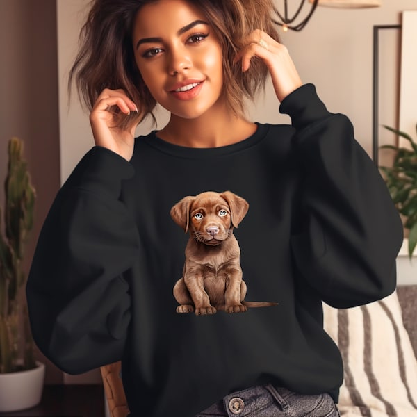 Chesapeake Bay Retriever Sweatshirt, Cute Puppy Crewneck, Chessie Dad Sweater, Gift for Dog Lover, Funny Dog Sweatshirt, Gift for Women