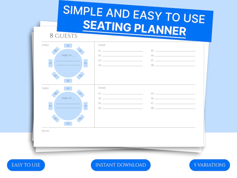 Printable Wedding Table Chart Template Round Table Planner Event