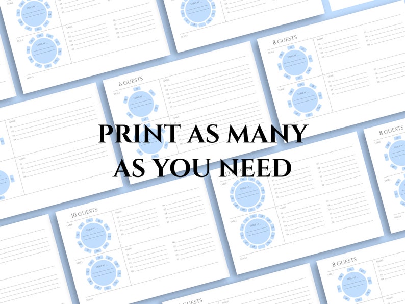 Printable Wedding Table Chart Template Round Table Planner Event