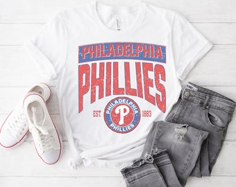 Unisex Distressed Philles Tee Super Soft Philadelphia Sports