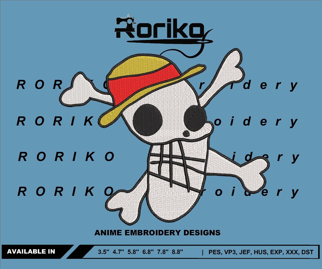 One Piece Straw Hat First luffy Version Jolly Roger Inspired Embroidery