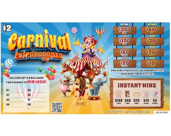 Pull Tabs Carnival Extravaganza 2pt count 1000