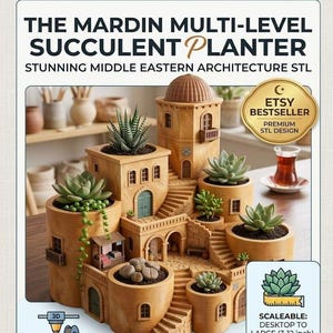 Mardin-planter STL, sappig 3D-modelbestand op meerdere niveaus