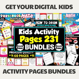 KIDS ACTIVITY SHEETS - Activity Pages for Kid, Math Activities, Kids Activities Book, Coloring pages, Classroom Activity, Activity for Kids