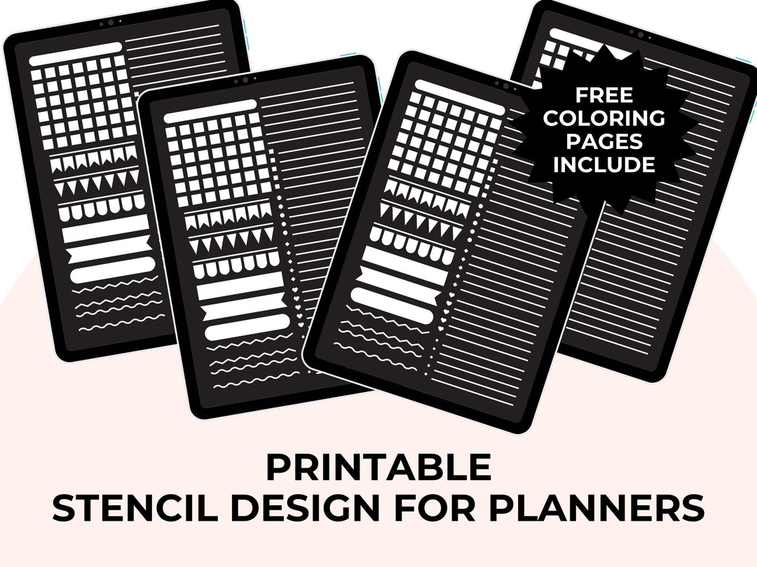 STENCILS FOR PLANNER Designer Stencils, Digital Stencils, Downloadable Stencils, Diy Stencils ...