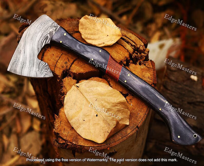 Handmade Damascus steel Personalized Axe, Gifts for him, gift for father, Christmas gifts, gifts for husband, Throwing axe, gifts for her