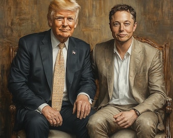 Elon Musk & Donald Trump Portrait: "Framed Ambitions"