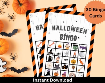 Printable Halloween Bingo Game: 30 Unique Cards (Digital Download)