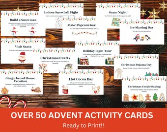 Printable Christmas Advent Activity Cards for Kids (Digital Download)