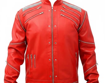 Michael Jackson Beat It Red Leather Jacket