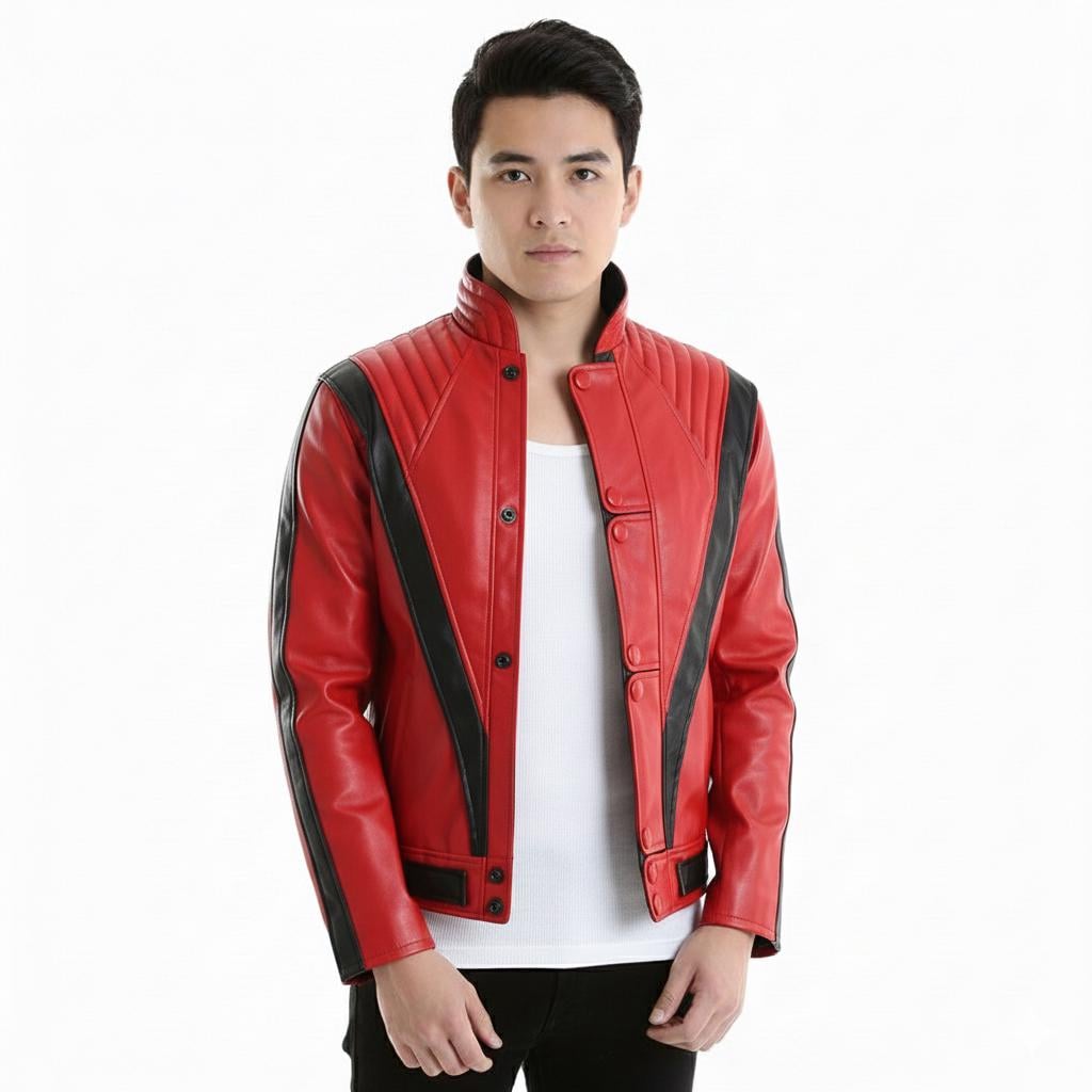 Michael Jackson Red Thriller Leather Jacket - Etsy